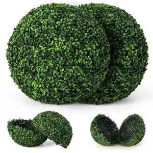 Artificial Boxwood Topiary Balls - Set of 2 - Lush Green